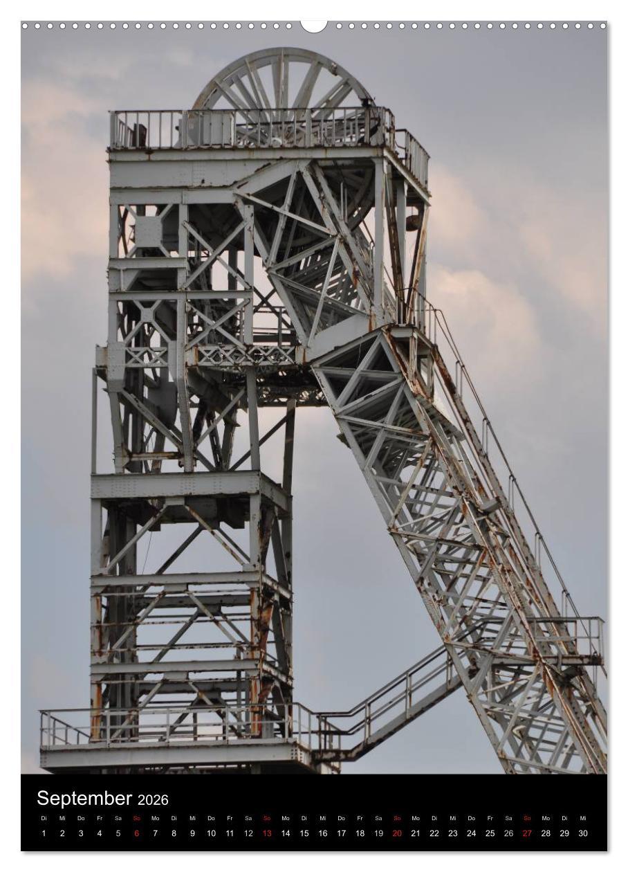Beispielinhalt (Bild) Fördertürme im Ruhrgebiet (Wandkalender 2026 DIN A2 hoch), CALVENDO Monatskalender