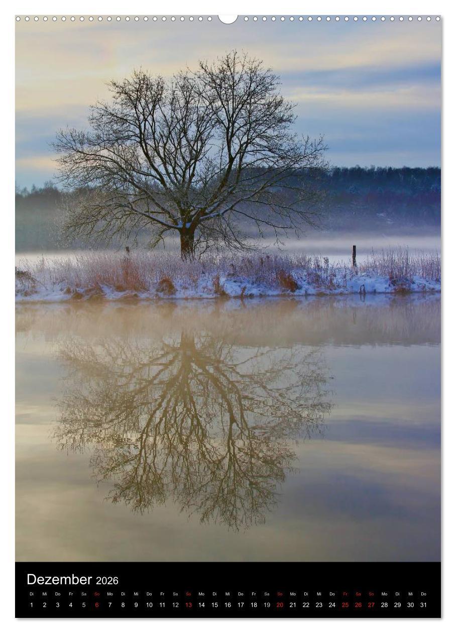 Beispielinhalt (Bild) Gespiegelte Natur (Wandkalender 2026 DIN A2 hoch), CALVENDO Monatskalender