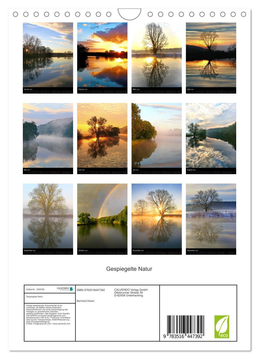 Beispielinhalt (Bild) Gespiegelte Natur (Wandkalender 2026 DIN A4 hoch), CALVENDO Monatskalender