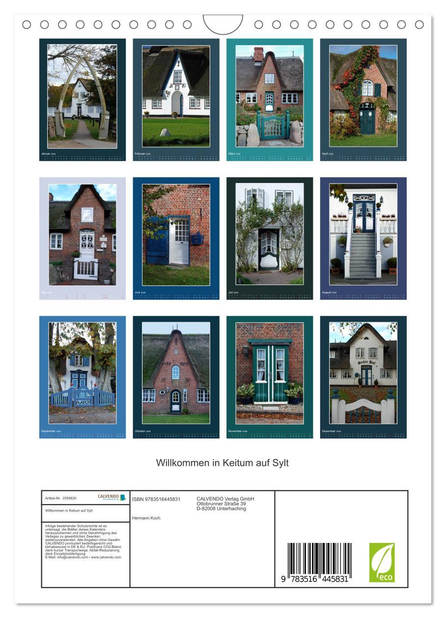 Beispielinhalt (Bild) Willkommen in Keitum auf Sylt (Wandkalender 2026 DIN A4 hoch), CALVENDO Monatskalender
