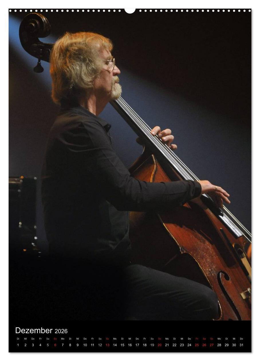 Beispielinhalt (Bild) Jazz Momente - Kalender 2026 - (hochwertiger Premium Wandkalender 2026 DIN A2 hoch), Kunstdruck in Hochglanz