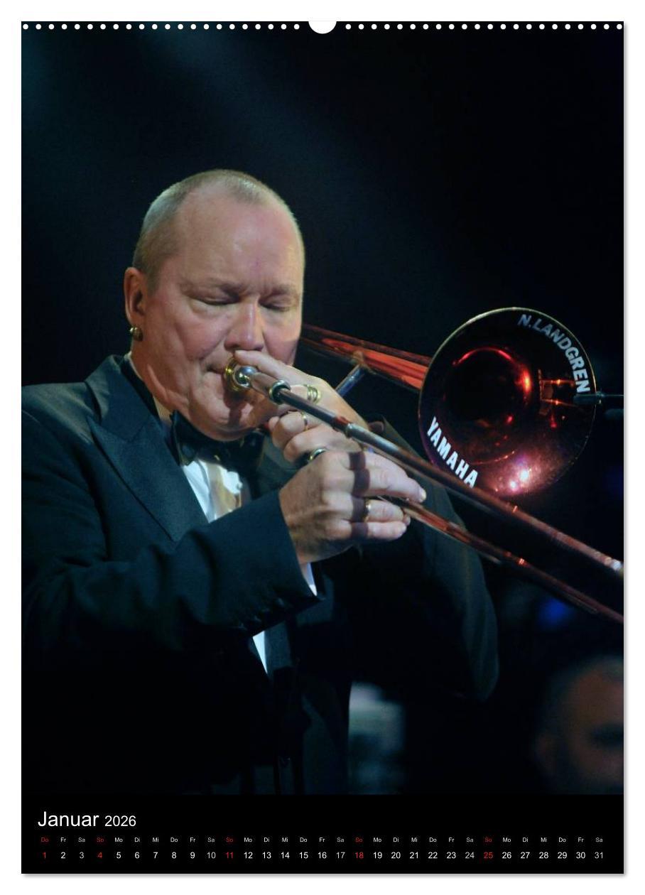 Beispielinhalt (Bild) Jazz Momente - Kalender 2026 - (hochwertiger Premium Wandkalender 2026 DIN A2 hoch), Kunstdruck in Hochglanz