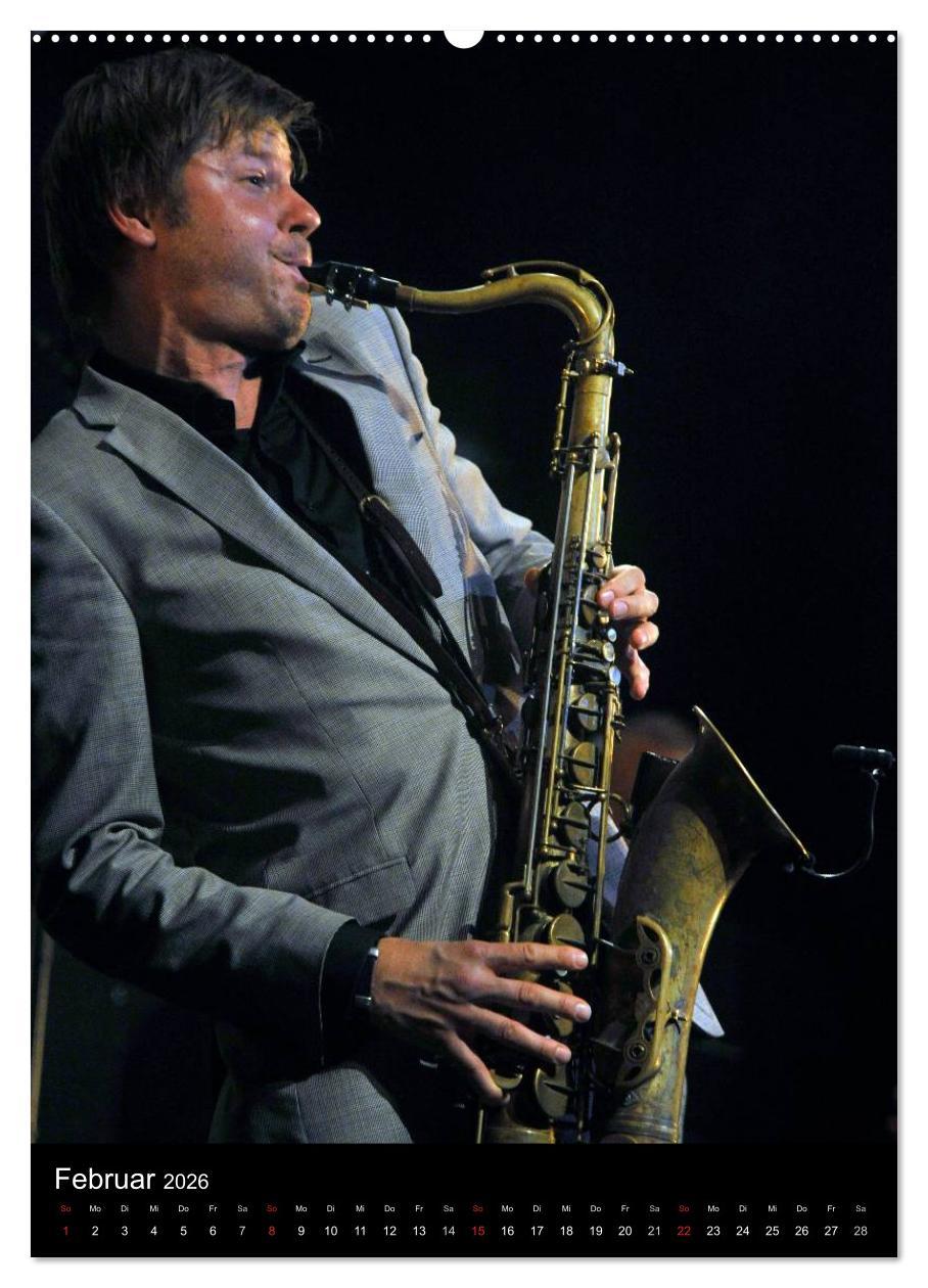 Beispielinhalt (Bild) Jazz Momente - Kalender 2026 - (hochwertiger Premium Wandkalender 2026 DIN A2 hoch), Kunstdruck in Hochglanz