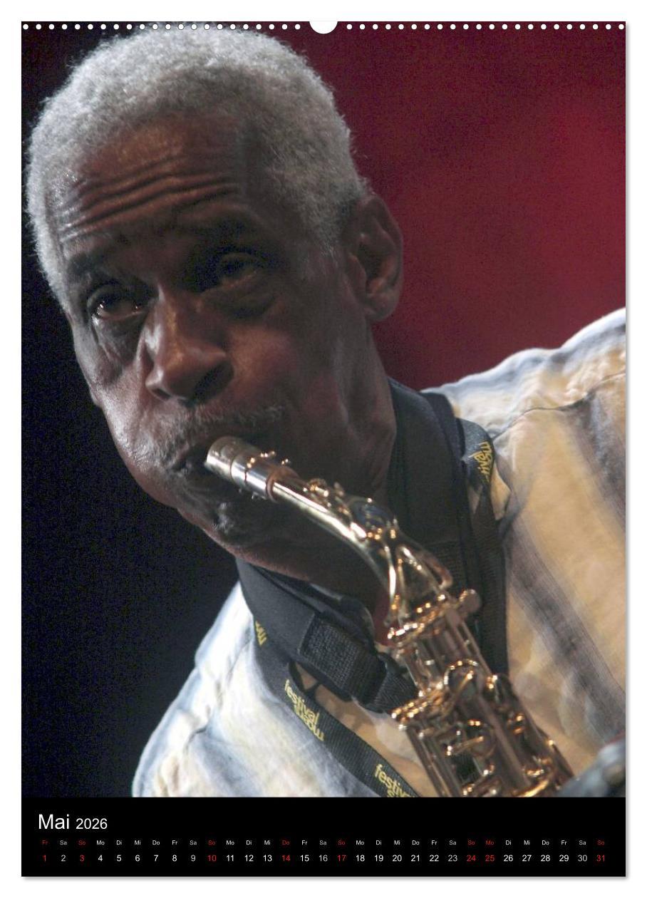 Beispielinhalt (Bild) Jazz Momente - Kalender 2026 - (hochwertiger Premium Wandkalender 2026 DIN A2 hoch), Kunstdruck in Hochglanz