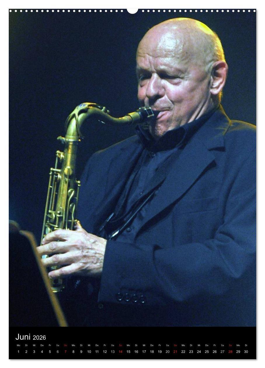 Beispielinhalt (Bild) Jazz Momente - Kalender 2026 - (hochwertiger Premium Wandkalender 2026 DIN A2 hoch), Kunstdruck in Hochglanz