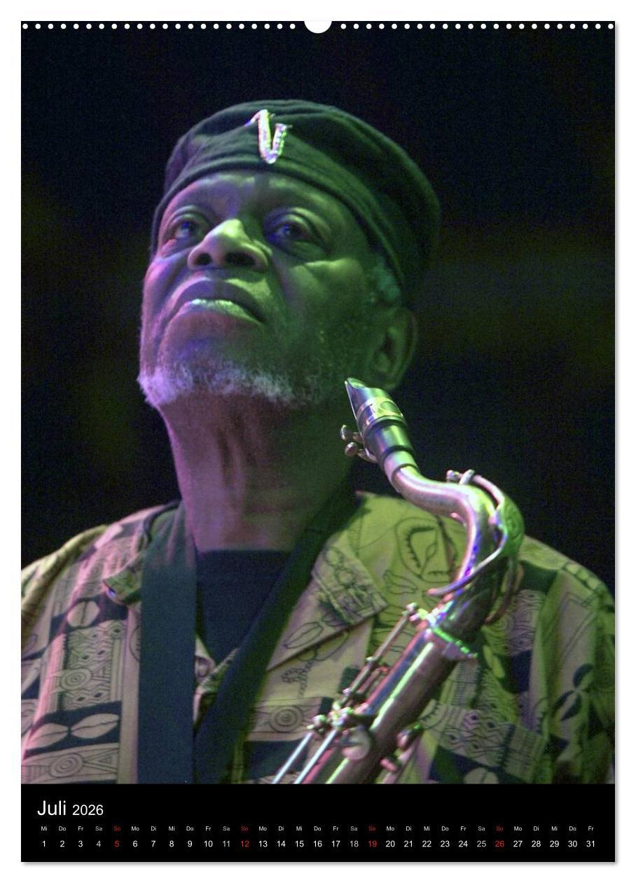 Beispielinhalt (Bild) Jazz Momente - Kalender 2026 - (hochwertiger Premium Wandkalender 2026 DIN A2 hoch), Kunstdruck in Hochglanz