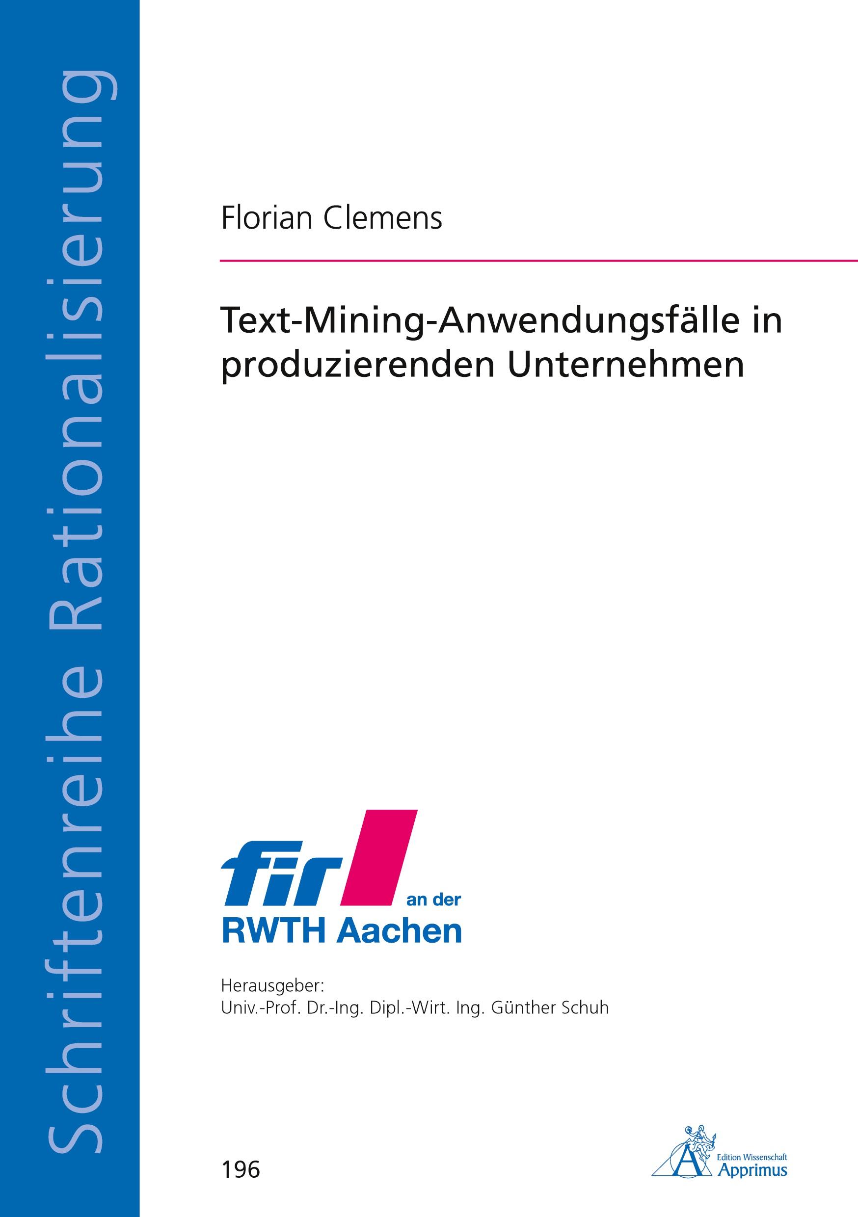 Vorderes Coverbild Text-Mining-Anwendungsfälle in produzierenden Unternehmen