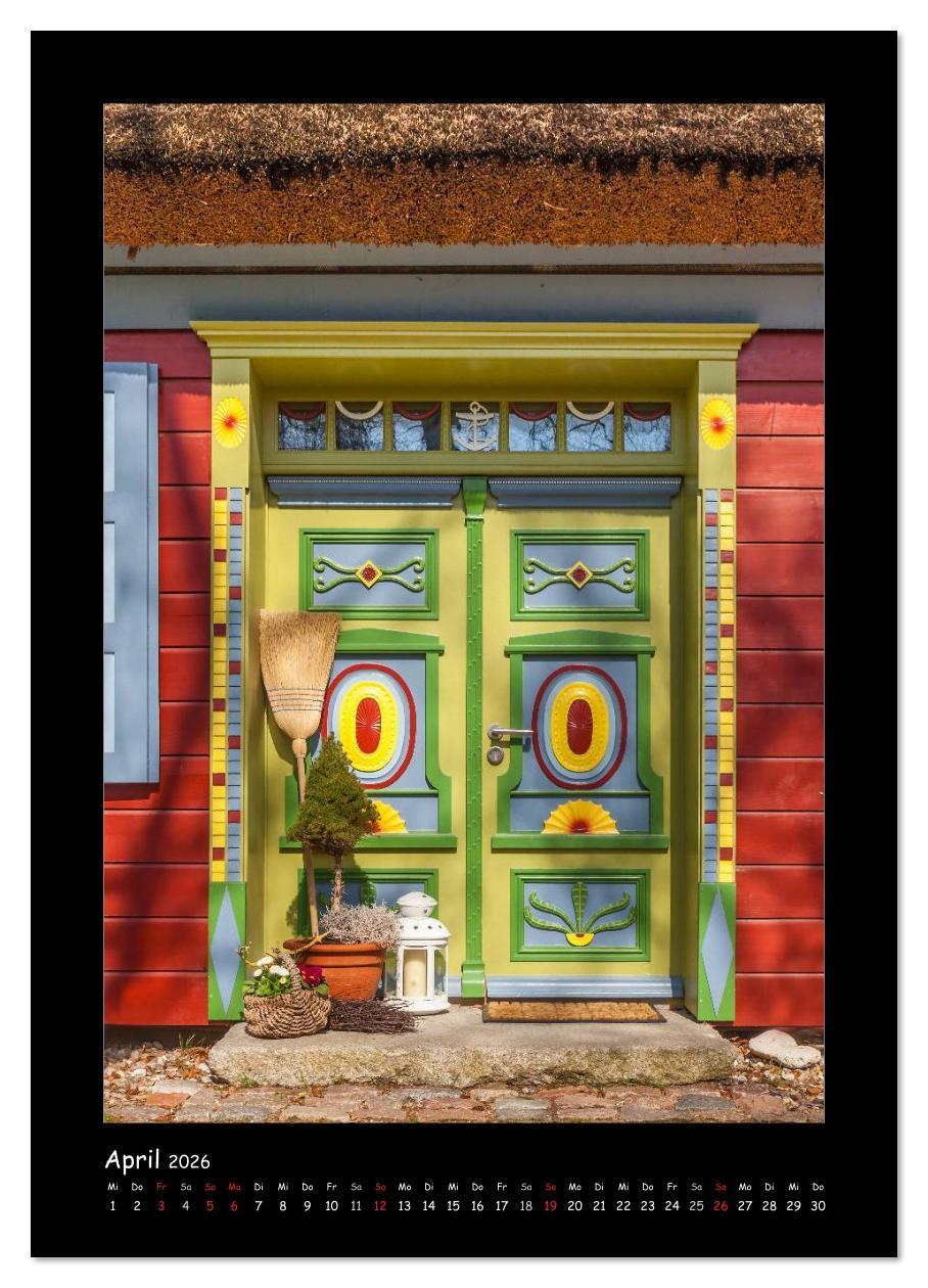 Beispielinhalt (Bild) Türen - Meisterwerke aus Fischland, Darß und Zingst (Wandkalender 2026 DIN A3 hoch), CALVENDO Monatskalender