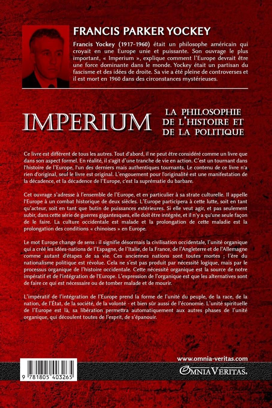 Rückseitencover Imperium - la philosophie de l'histoire et de la politique