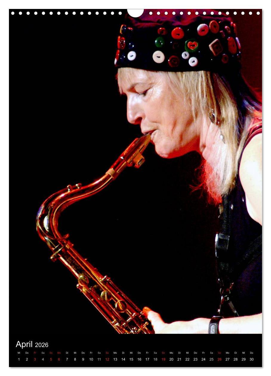 Beispielinhalt (Bild) Jazz Frauen 2026 (Wandkalender 2026 DIN A3 hoch), CALVENDO Monatskalender