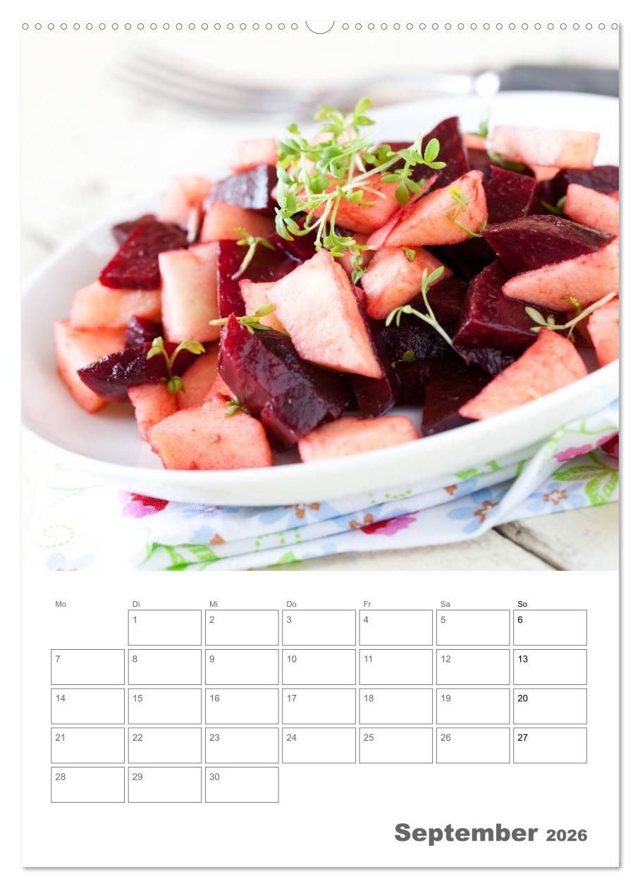 Beispielinhalt (Bild) Herzhaft - Süß / Mein Küchenplaner (Wandkalender 2026 DIN A2 hoch), CALVENDO Monatskalender