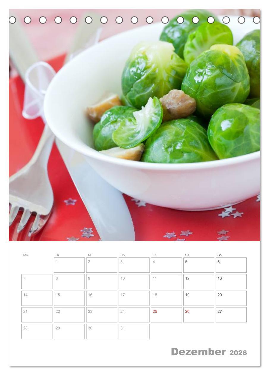 Beispielinhalt (Bild) Vegetarisch durch das Jahr / Planer (Tischkalender 2026 DIN A5 hoch), CALVENDO Monatskalender