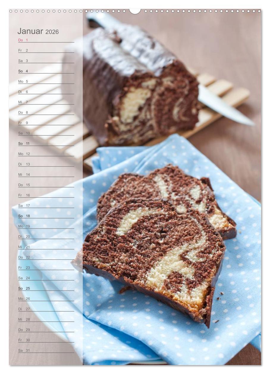 Beispielinhalt (Bild) Gebäck und Kuchen Küchenplaner (Wandkalender 2026 DIN A2 hoch), CALVENDO Monatskalender
