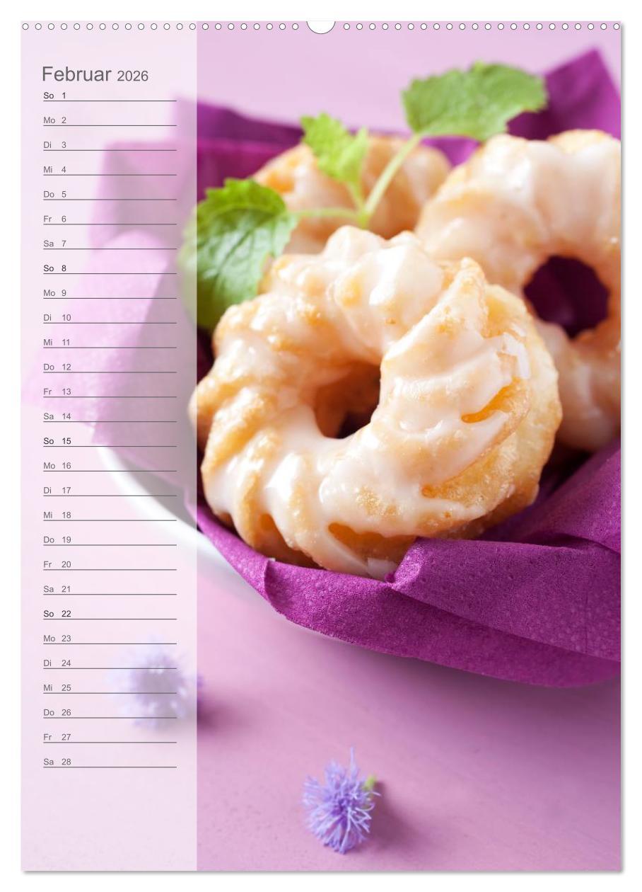 Beispielinhalt (Bild) Gebäck und Kuchen Küchenplaner (Wandkalender 2026 DIN A2 hoch), CALVENDO Monatskalender