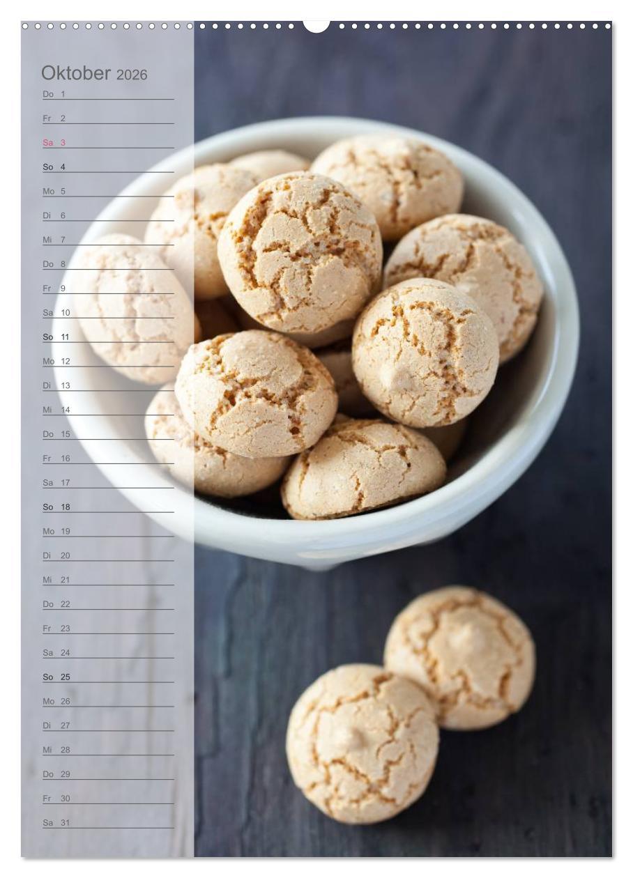 Beispielinhalt (Bild) Gebäck und Kuchen Küchenplaner (Wandkalender 2026 DIN A2 hoch), CALVENDO Monatskalender