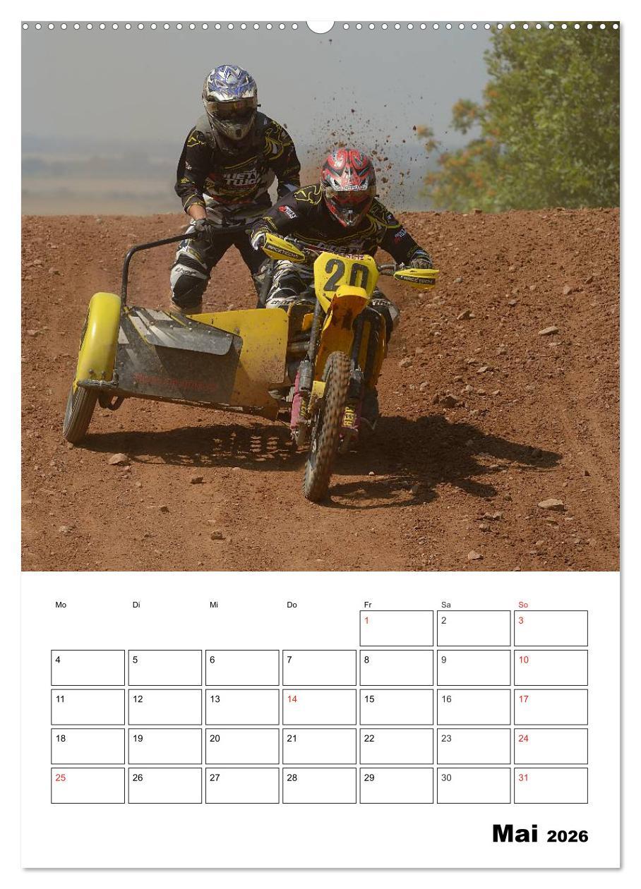 Beispielinhalt (Bild) Motocross Terminplaner (hochwertiger Premium Wandkalender 2026 DIN A2 hoch), Kunstdruck in Hochglanz