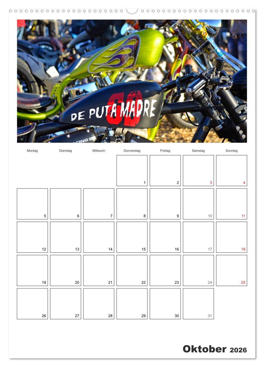 Beispielinhalt (Bild) Best of Harley-Davidson Custom-Style 2026 (hochwertiger Premium Wandkalender 2026 DIN A2 hoch), Kunstdruck in Hochglanz