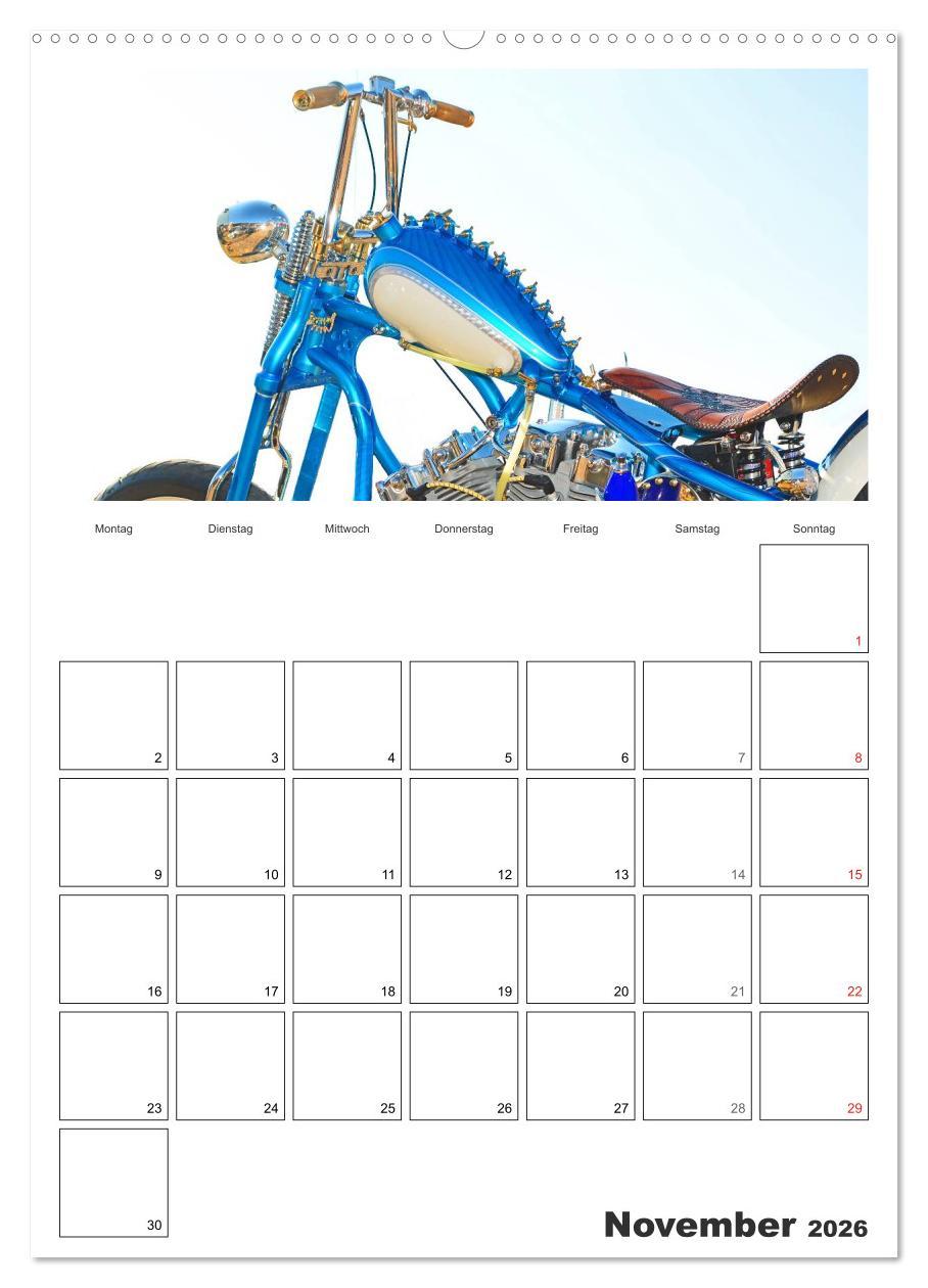 Beispielinhalt (Bild) Best of Harley-Davidson Custom-Style 2026 (hochwertiger Premium Wandkalender 2026 DIN A2 hoch), Kunstdruck in Hochglanz