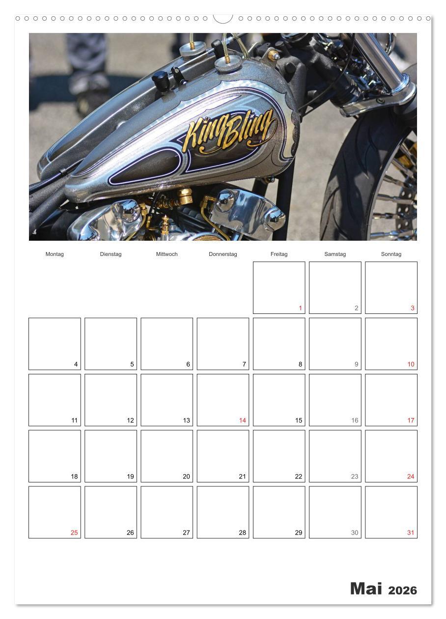 Beispielinhalt (Bild) Best of Harley-Davidson Custom-Style 2026 (Wandkalender 2026 DIN A2 hoch), CALVENDO Monatskalender