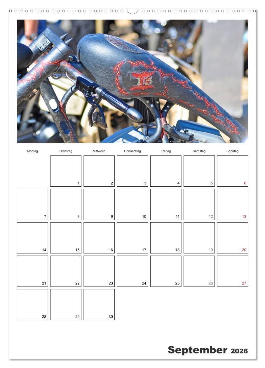 Beispielinhalt (Bild) Best of Harley-Davidson Custom-Style 2026 (Wandkalender 2026 DIN A2 hoch), CALVENDO Monatskalender