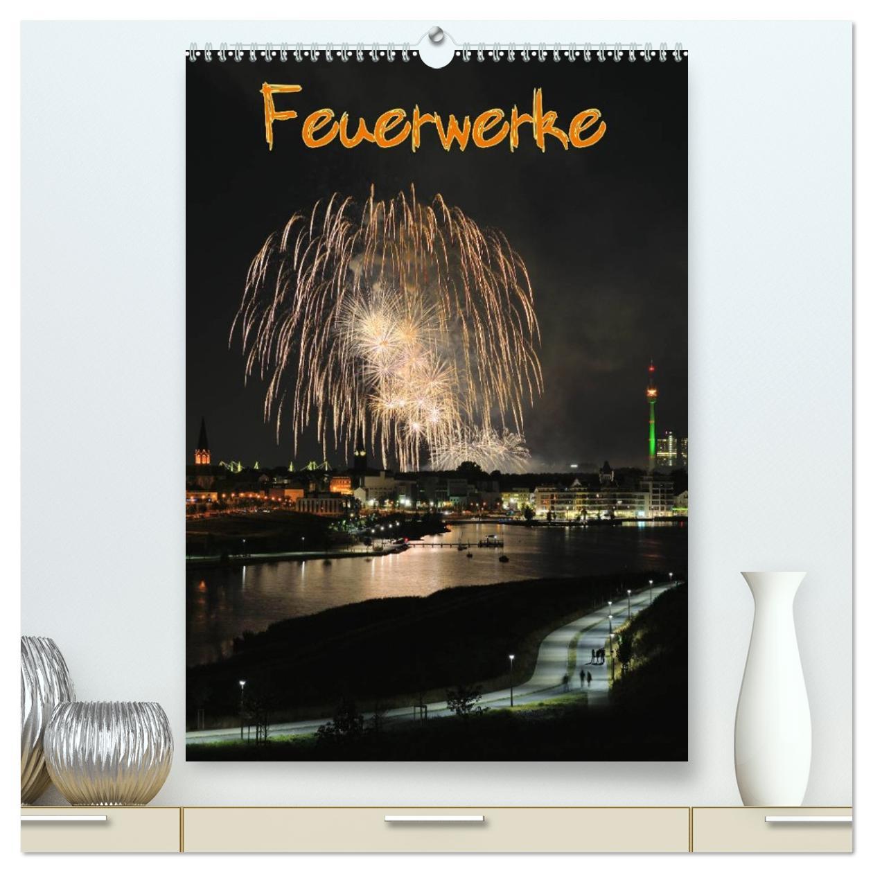 Vorderes Coverbild Feuerwerke Terminplaner (hochwertiger Premium Wandkalender 2026 DIN A2 hoch), Kunstdruck in Hochglanz