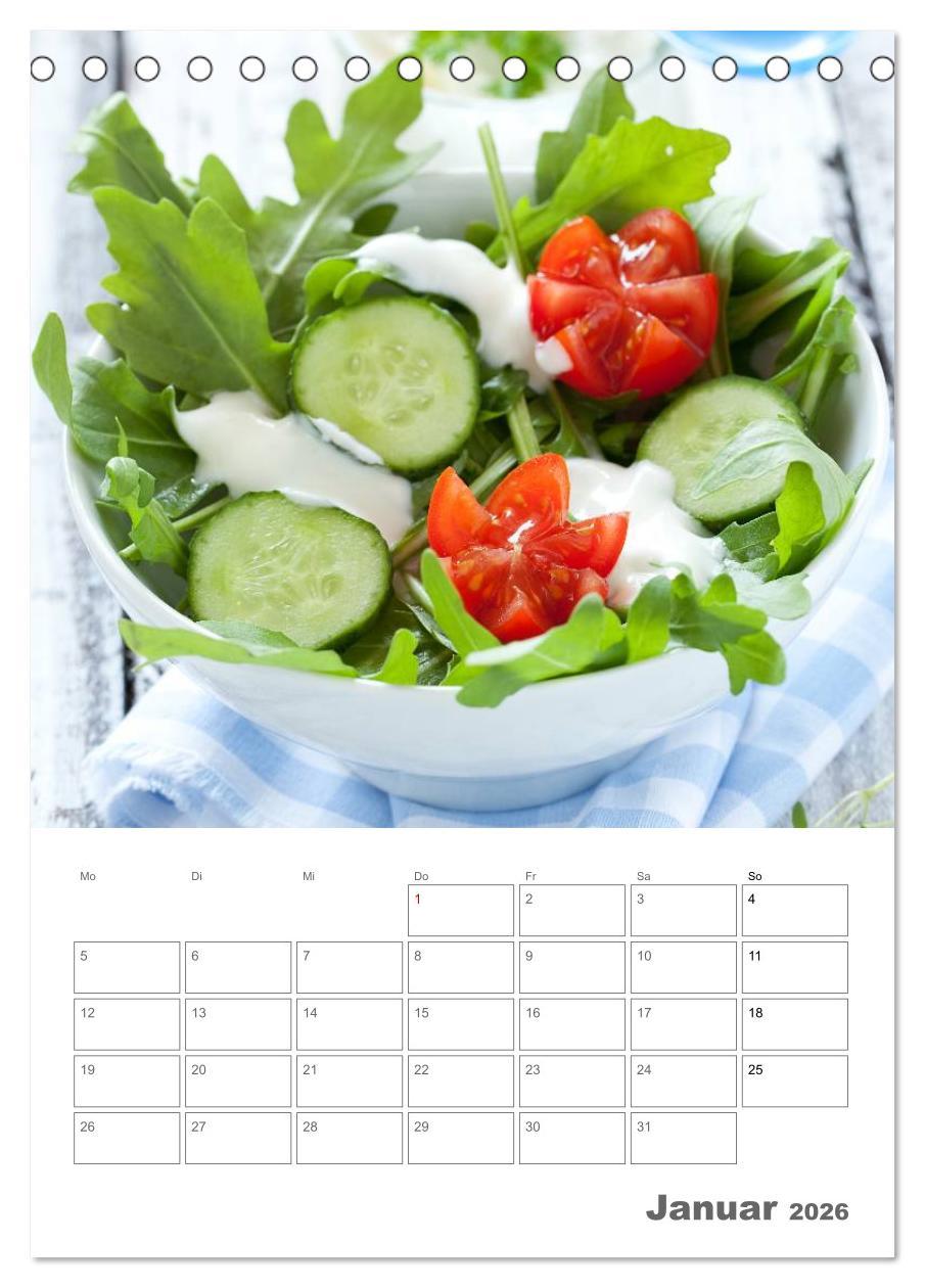 Beispielinhalt (Bild) Herzhaft - Süß / Mein Küchenplaner (Tischkalender 2026 DIN A5 hoch), CALVENDO Monatskalender