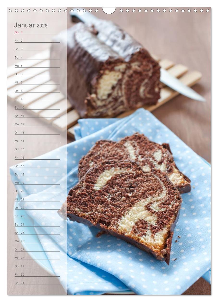 Beispielinhalt (Bild) Gebäck und Kuchen Küchenplaner (Wandkalender 2026 DIN A3 hoch), CALVENDO Monatskalender
