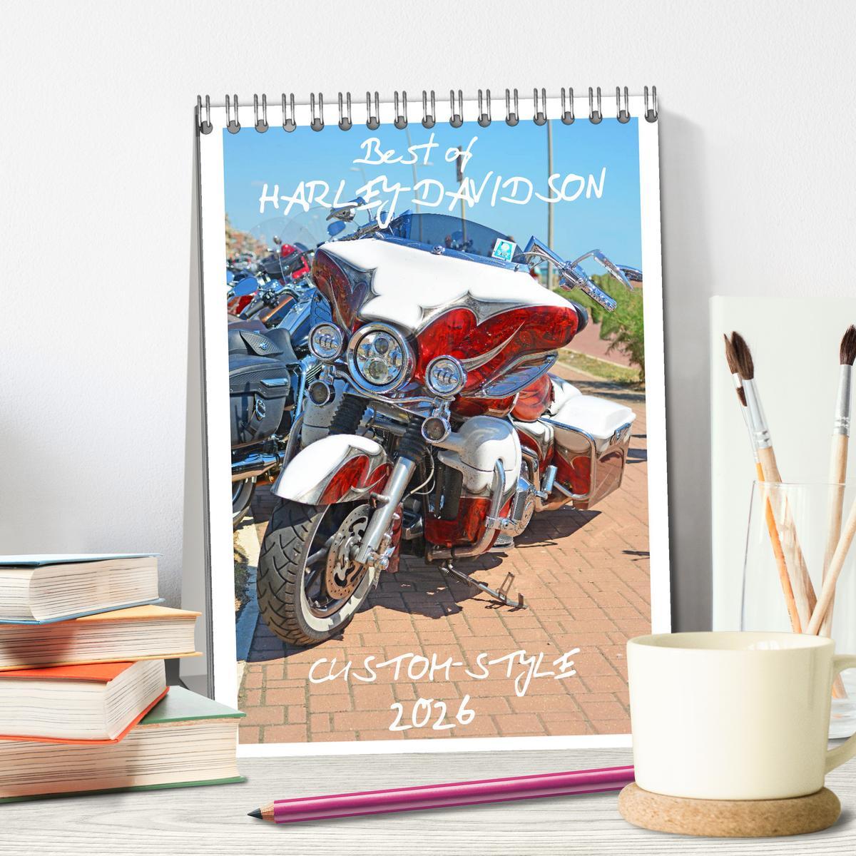 Beispielinhalt (Bild) Best of Harley-Davidson Custom-Style 2026 (Tischkalender 2026 DIN A5 hoch), CALVENDO Monatskalender