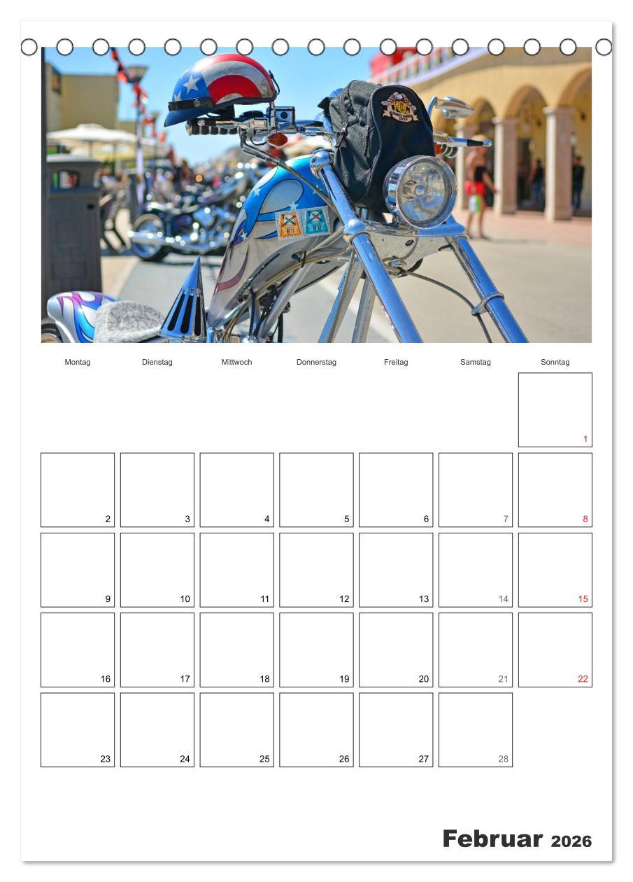 Beispielinhalt (Bild) Best of Harley-Davidson Custom-Style 2026 (Tischkalender 2026 DIN A5 hoch), CALVENDO Monatskalender