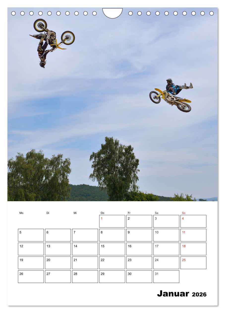 Beispielinhalt (Bild) Motocross Terminplaner (Wandkalender 2026 DIN A4 hoch), CALVENDO Monatskalender