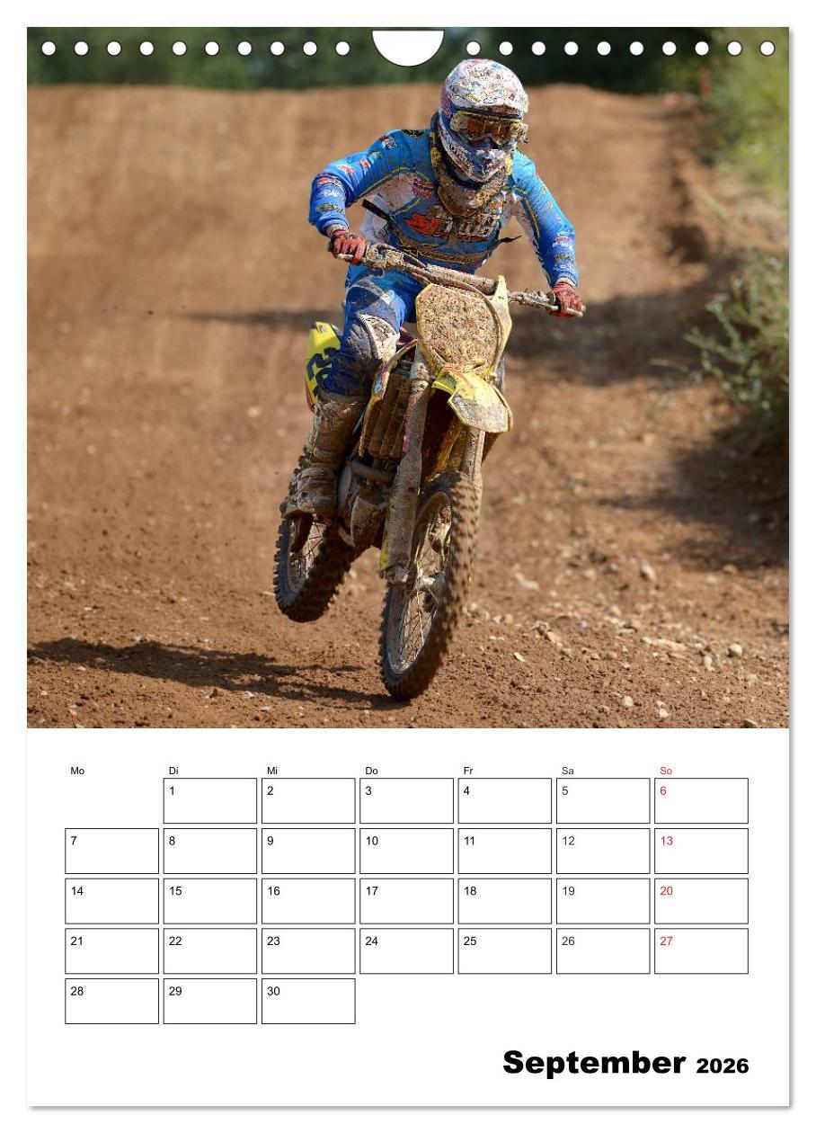 Beispielinhalt (Bild) Motocross Terminplaner (Wandkalender 2026 DIN A4 hoch), CALVENDO Monatskalender
