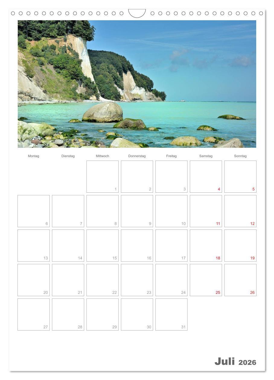 Beispielinhalt (Bild) Insel Rügen / Planer (Wandkalender 2026 DIN A3 hoch), CALVENDO Monatskalender
