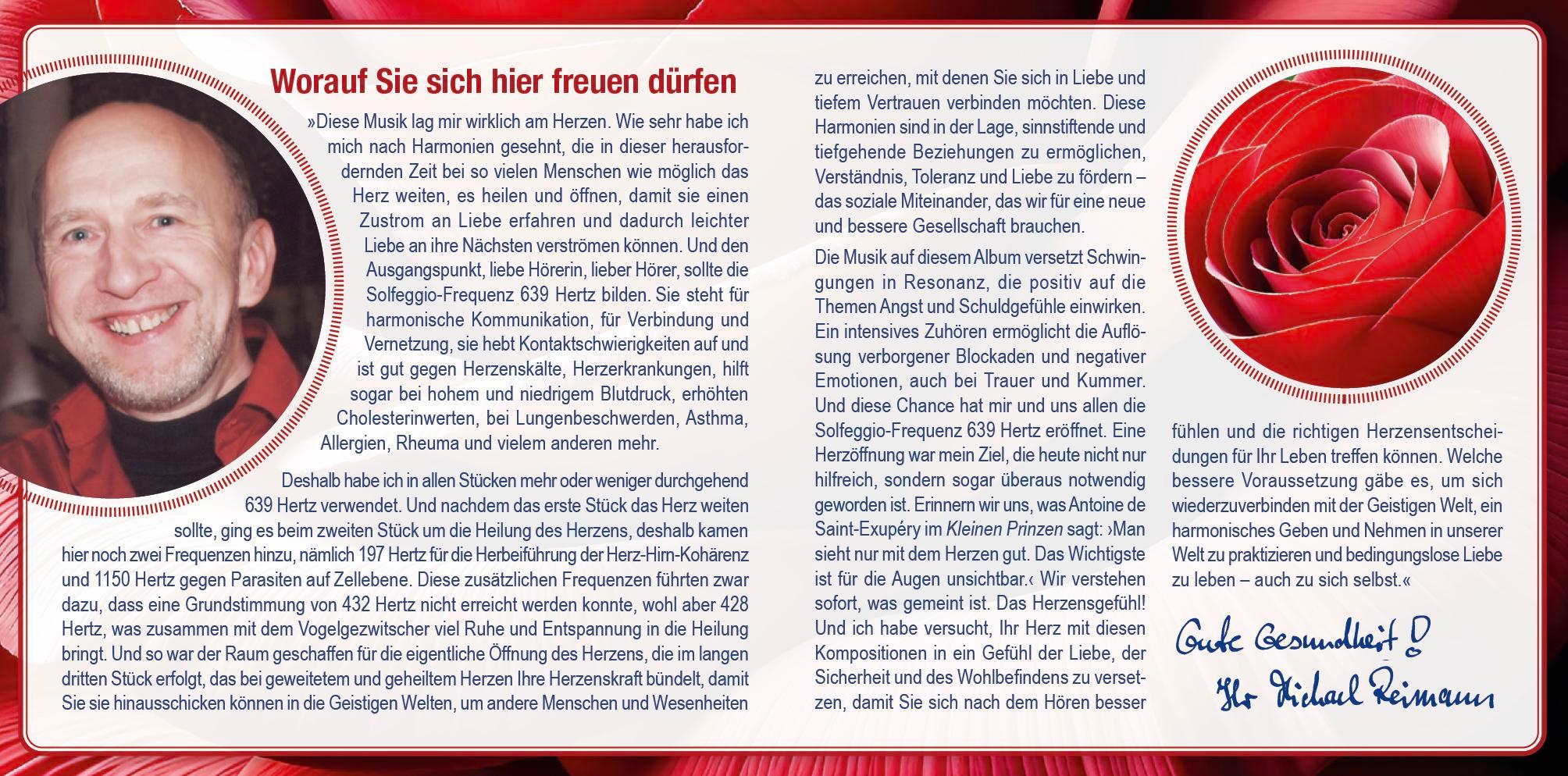 Beispielinhalt (Bild) HERZÖFFNUNG [Solfeggio Heilmusik 639 Hertz]: Mit Anleitungen von Pavlina Klemm im Booklet