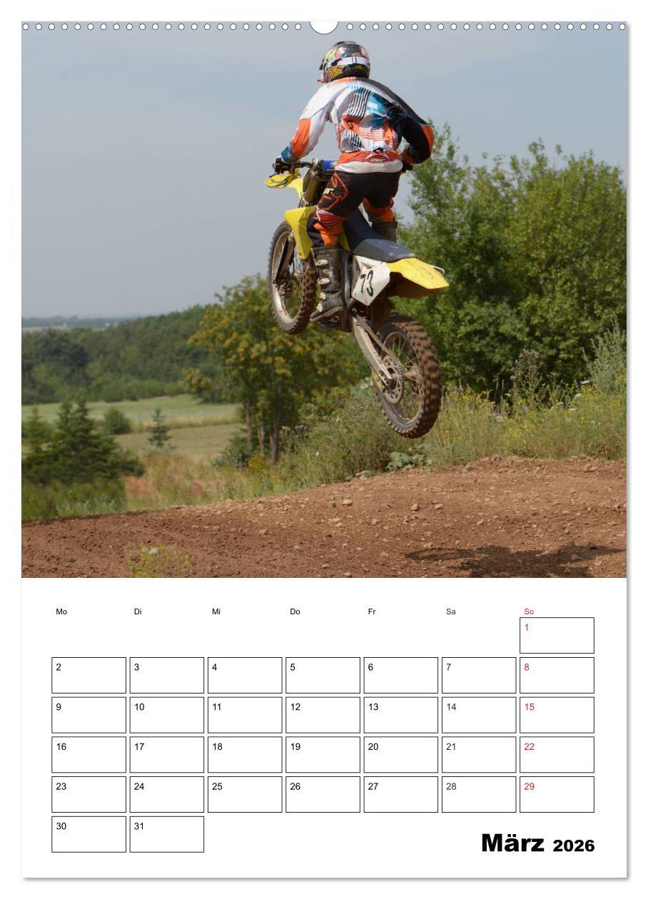 Beispielinhalt (Bild) Motocross Terminplaner (Wandkalender 2026 DIN A2 hoch), CALVENDO Monatskalender