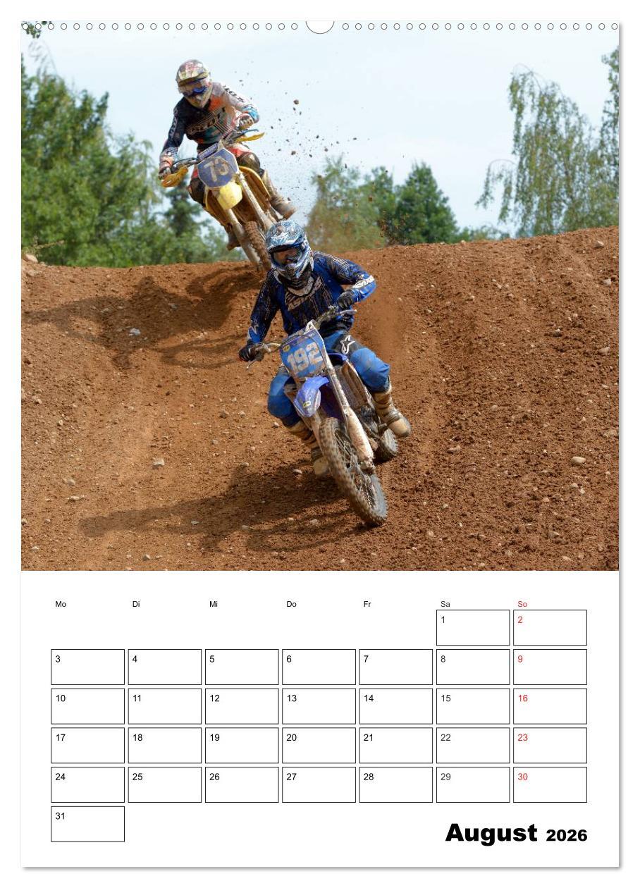 Beispielinhalt (Bild) Motocross Terminplaner (Wandkalender 2026 DIN A2 hoch), CALVENDO Monatskalender