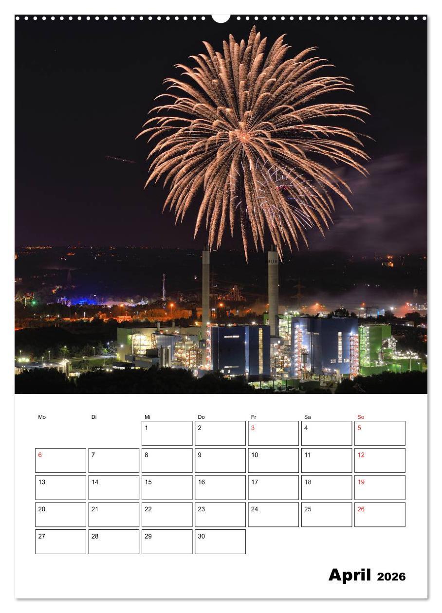 Beispielinhalt (Bild) Feuerwerke Terminplaner (Wandkalender 2026 DIN A2 hoch), CALVENDO Monatskalender