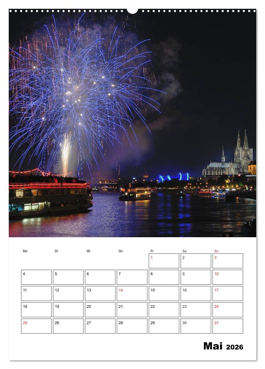 Beispielinhalt (Bild) Feuerwerke Terminplaner (Wandkalender 2026 DIN A2 hoch), CALVENDO Monatskalender