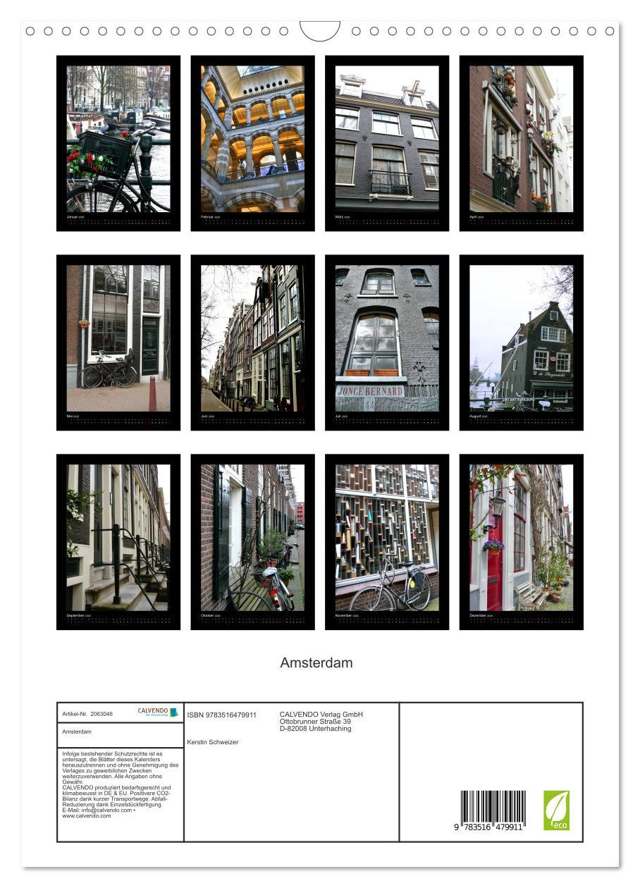 Beispielinhalt (Bild) Amsterdam (Wandkalender 2026 DIN A3 hoch), CALVENDO Monatskalender