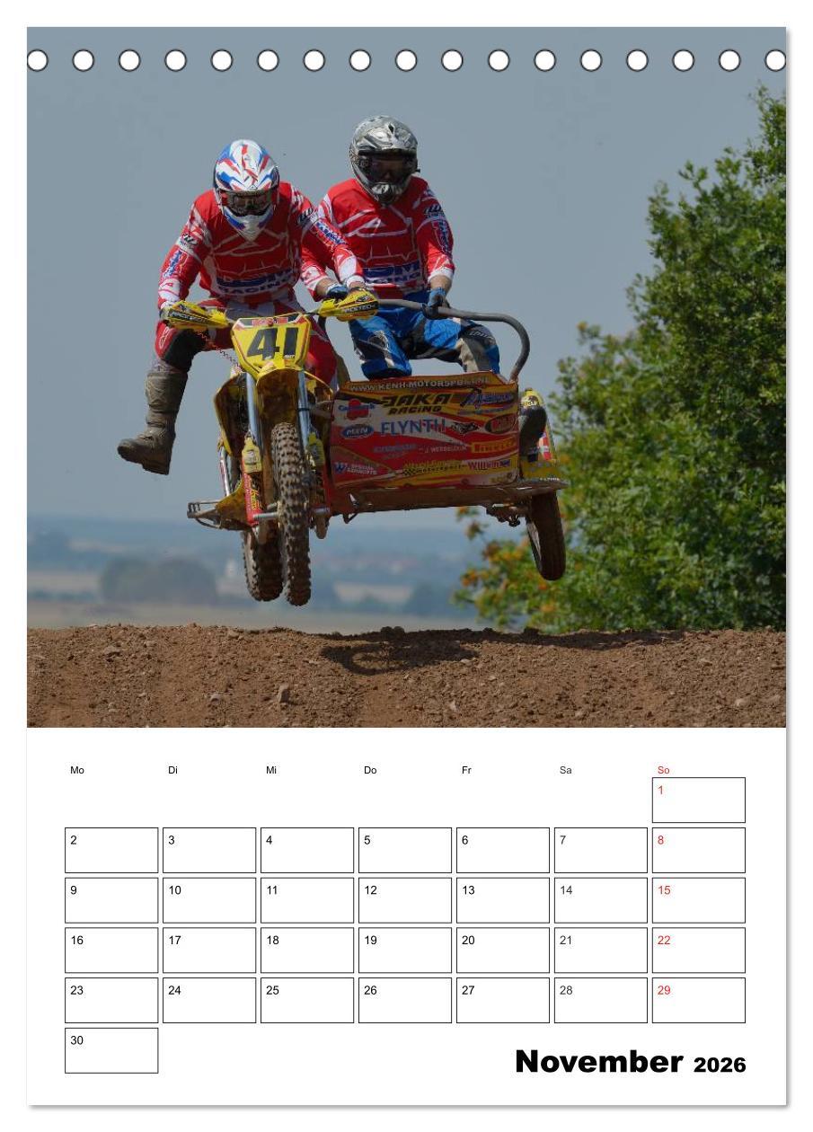Beispielinhalt (Bild) Motocross Terminplaner (Tischkalender 2026 DIN A5 hoch), CALVENDO Monatskalender