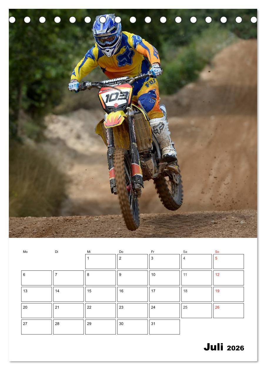 Beispielinhalt (Bild) Motocross Terminplaner (Tischkalender 2026 DIN A5 hoch), CALVENDO Monatskalender