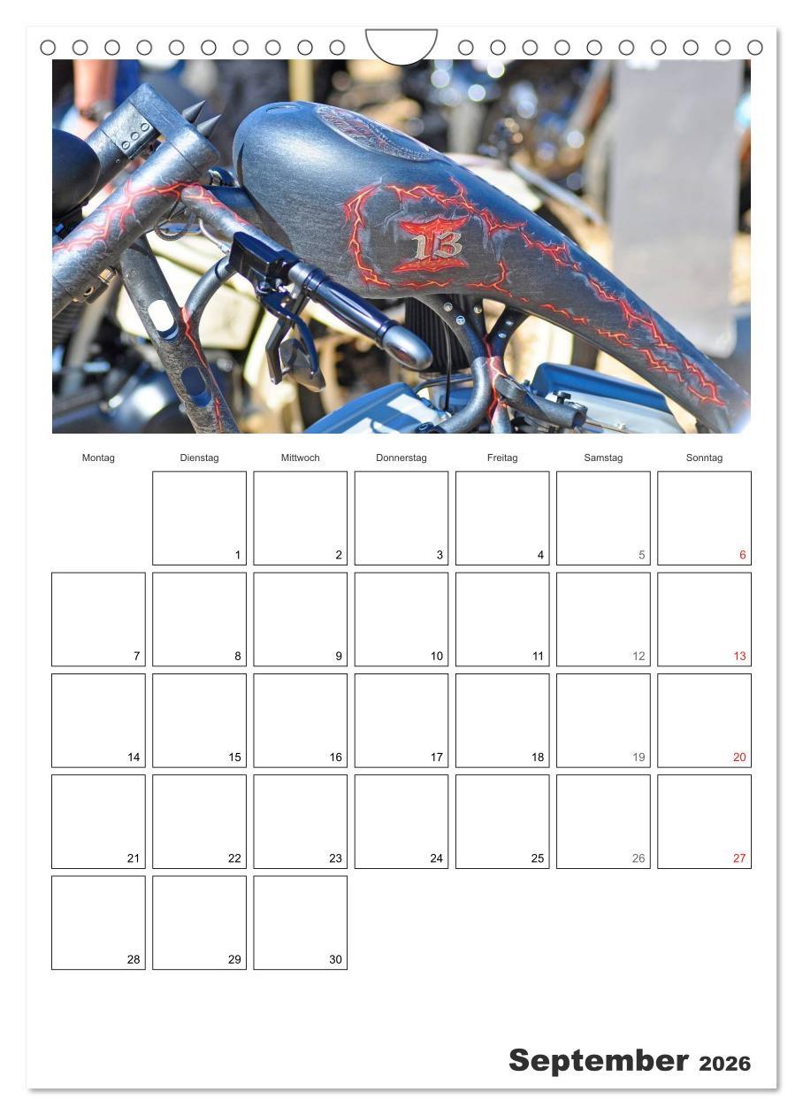 Beispielinhalt (Bild) Best of Harley-Davidson Custom-Style 2026 (Wandkalender 2026 DIN A4 hoch), CALVENDO Monatskalender