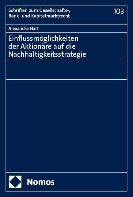 Vorderes Coverbild Einflussmöglichkeiten der Aktionäre auf die Nachhaltigkeitsstrategie