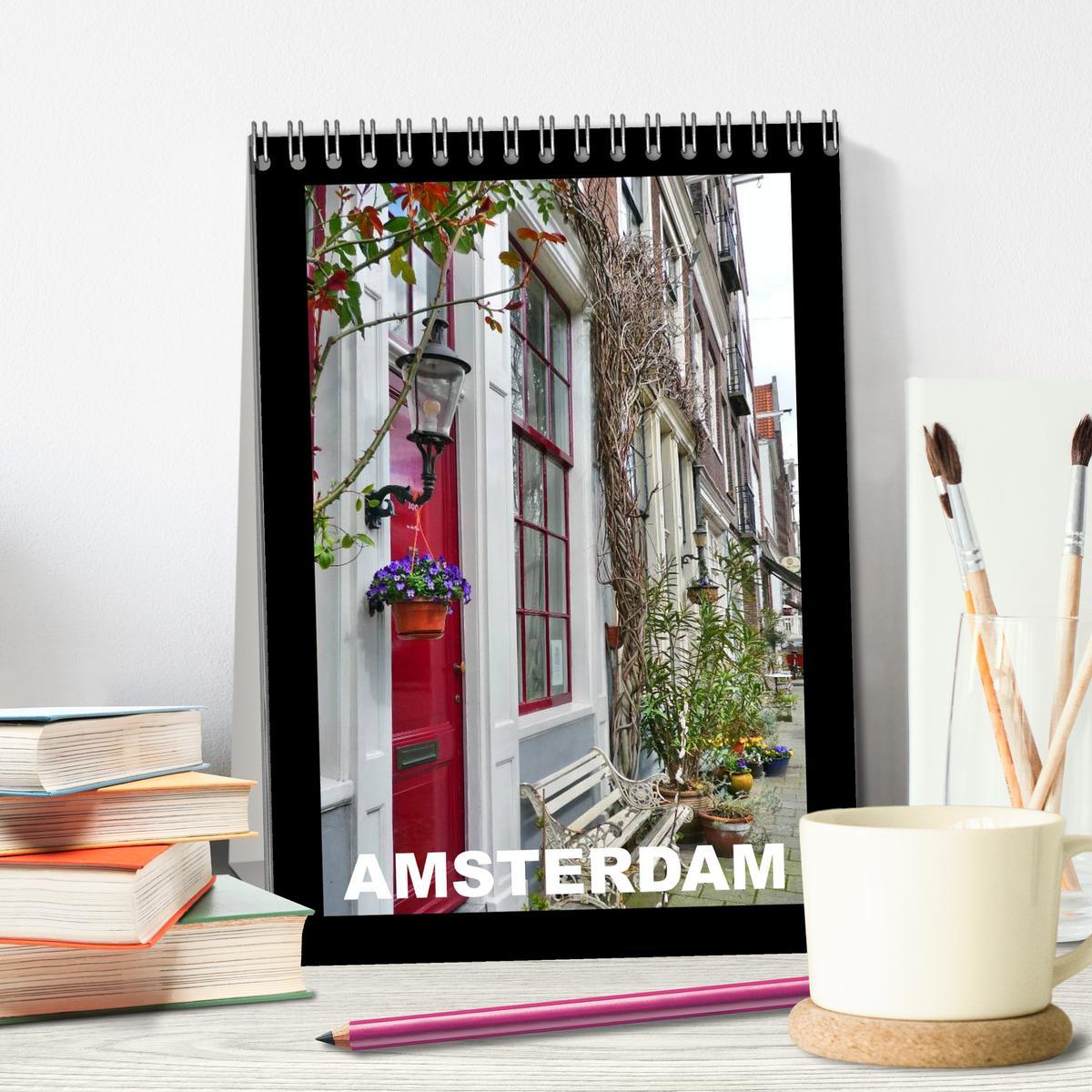 Beispielinhalt (Bild) Amsterdam (Tischkalender 2026 DIN A5 hoch), CALVENDO Monatskalender