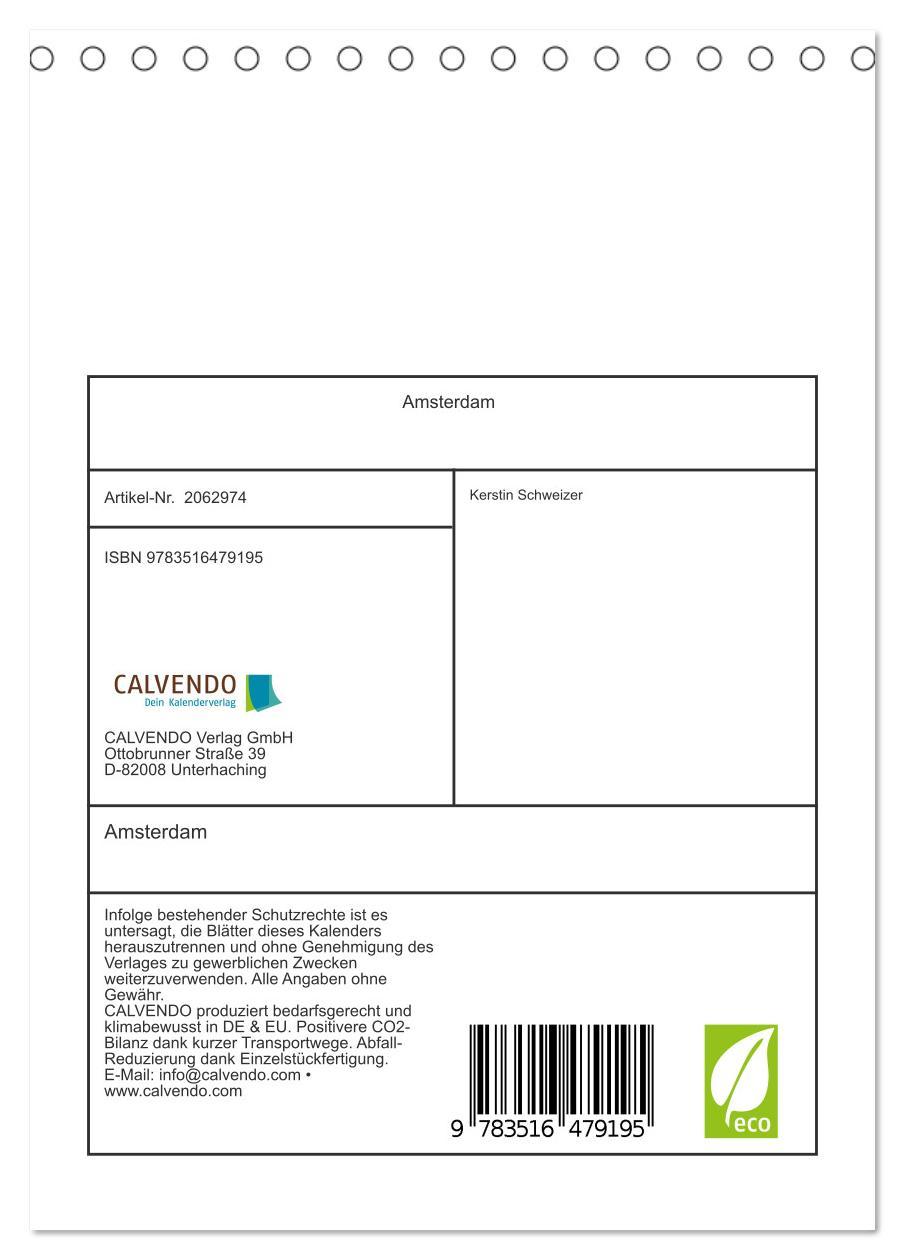 Beispielinhalt (Bild) Amsterdam (Tischkalender 2026 DIN A5 hoch), CALVENDO Monatskalender