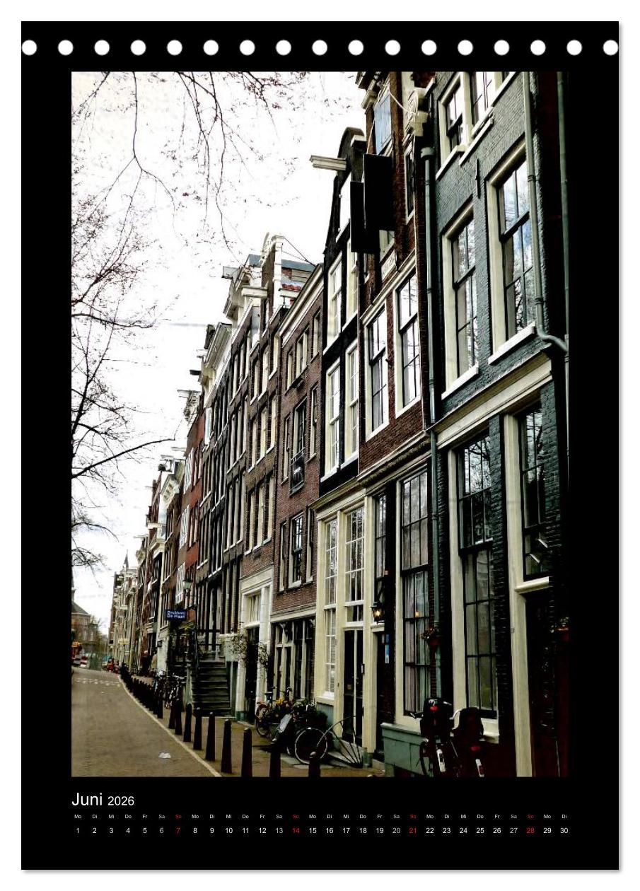 Beispielinhalt (Bild) Amsterdam (Tischkalender 2026 DIN A5 hoch), CALVENDO Monatskalender