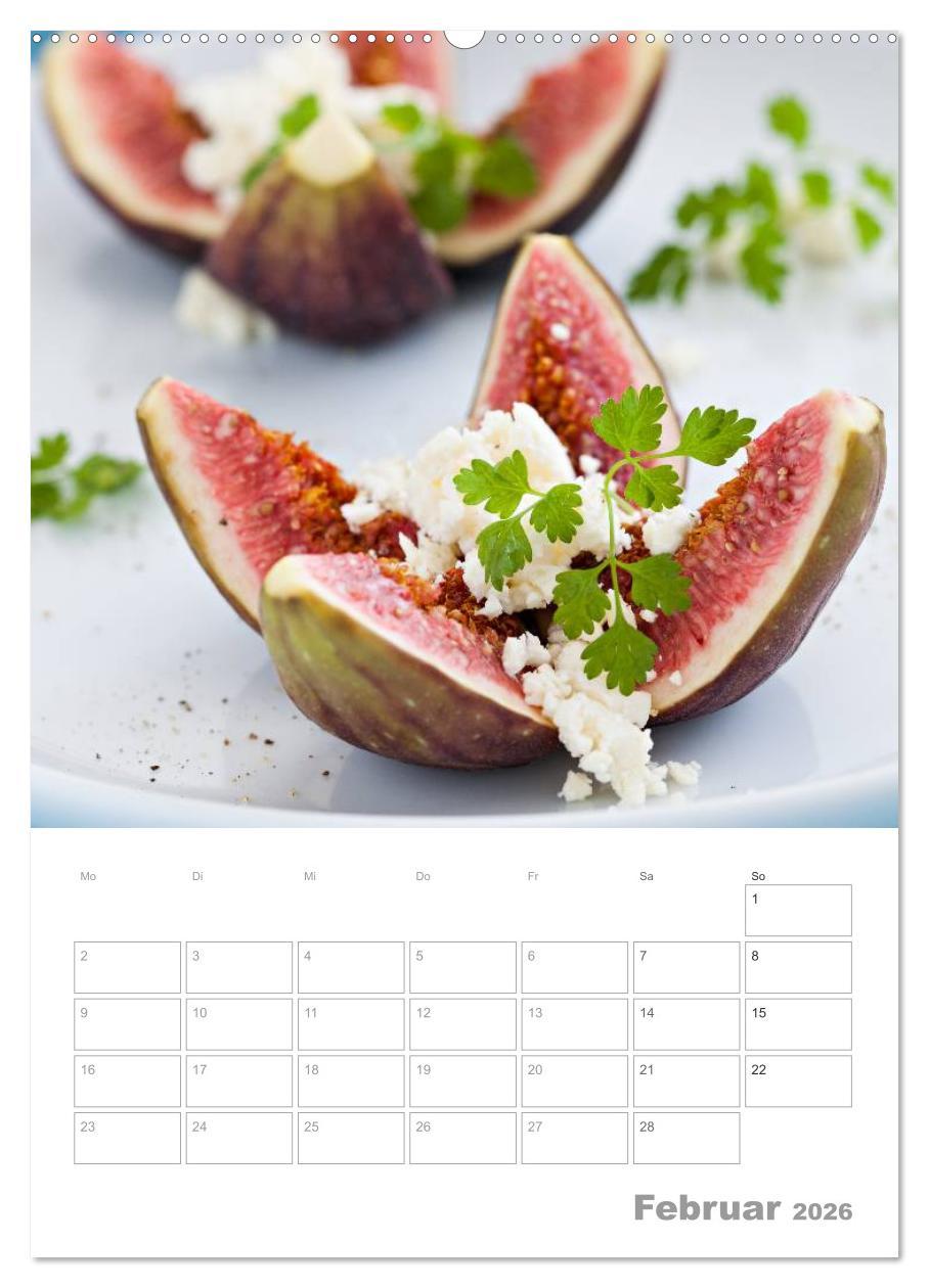 Beispielinhalt (Bild) Vegetarisch durch das Jahr / Planer (hochwertiger Premium Wandkalender 2026 DIN A2 hoch), Kunstdruck in Hochglanz
