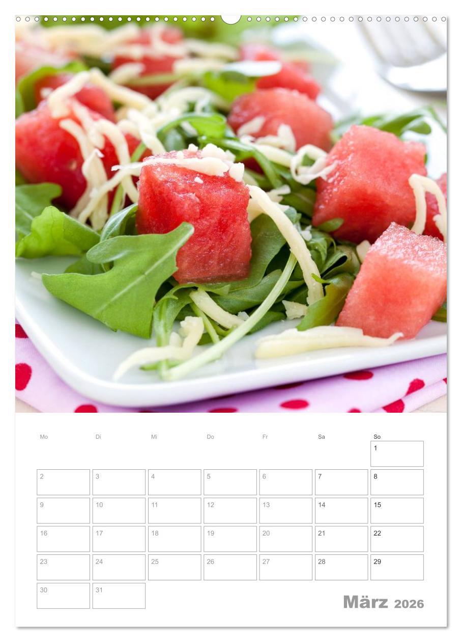 Beispielinhalt (Bild) Vegetarisch durch das Jahr / Planer (hochwertiger Premium Wandkalender 2026 DIN A2 hoch), Kunstdruck in Hochglanz