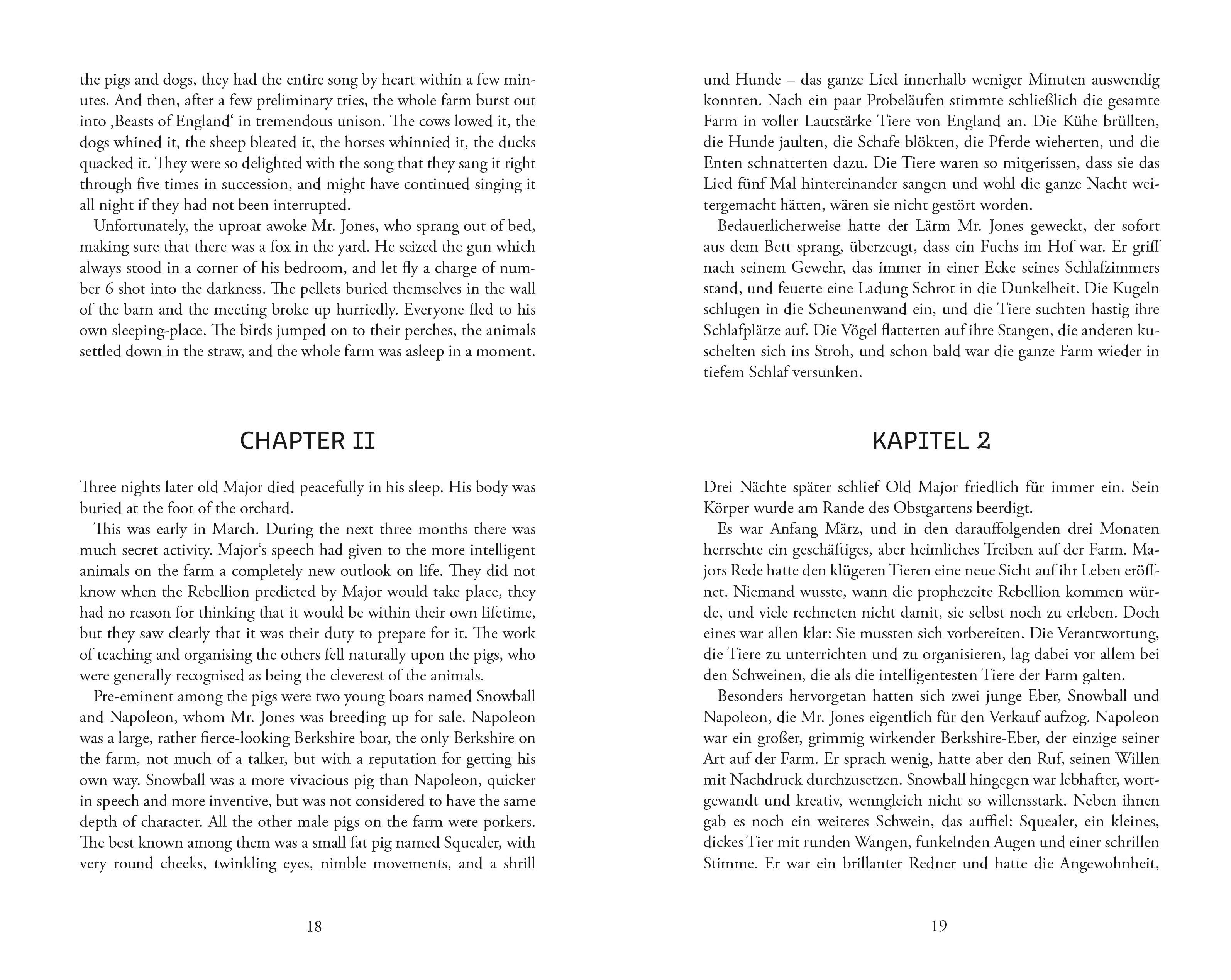 Beispielinhalt (Bild) Farm der Tiere / Animal Farm. George Orwell. Zweisprachig Englisch-Deutsch