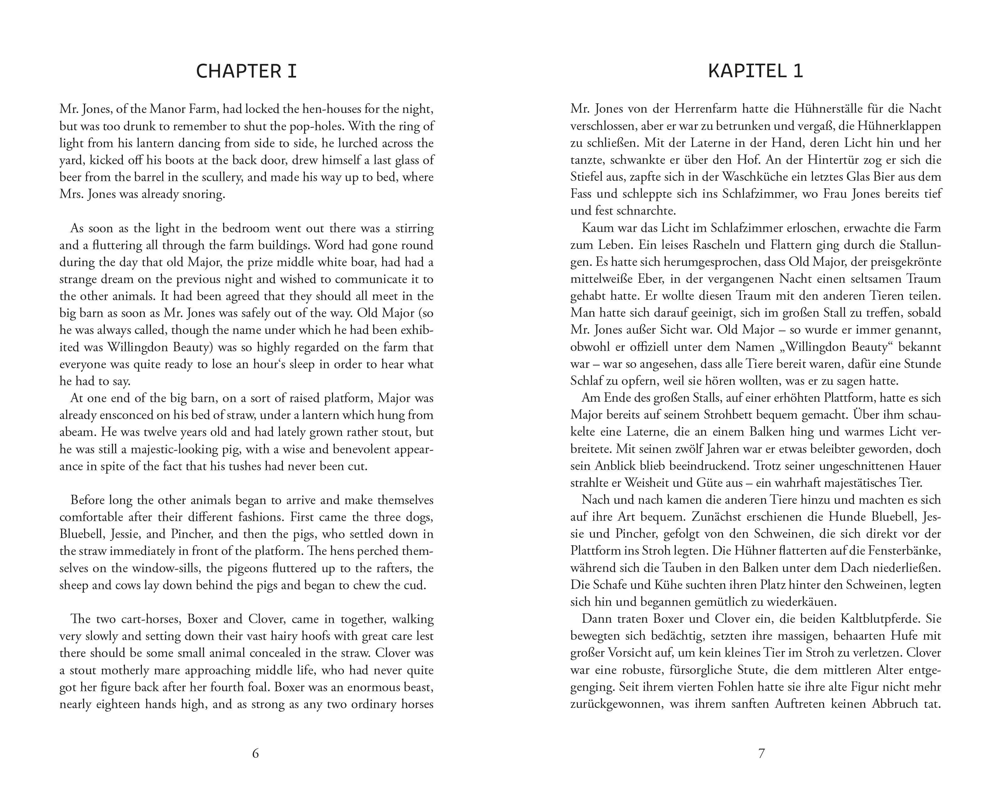 Beispielinhalt (Bild) Farm der Tiere / Animal Farm. George Orwell. Zweisprachig Englisch-Deutsch