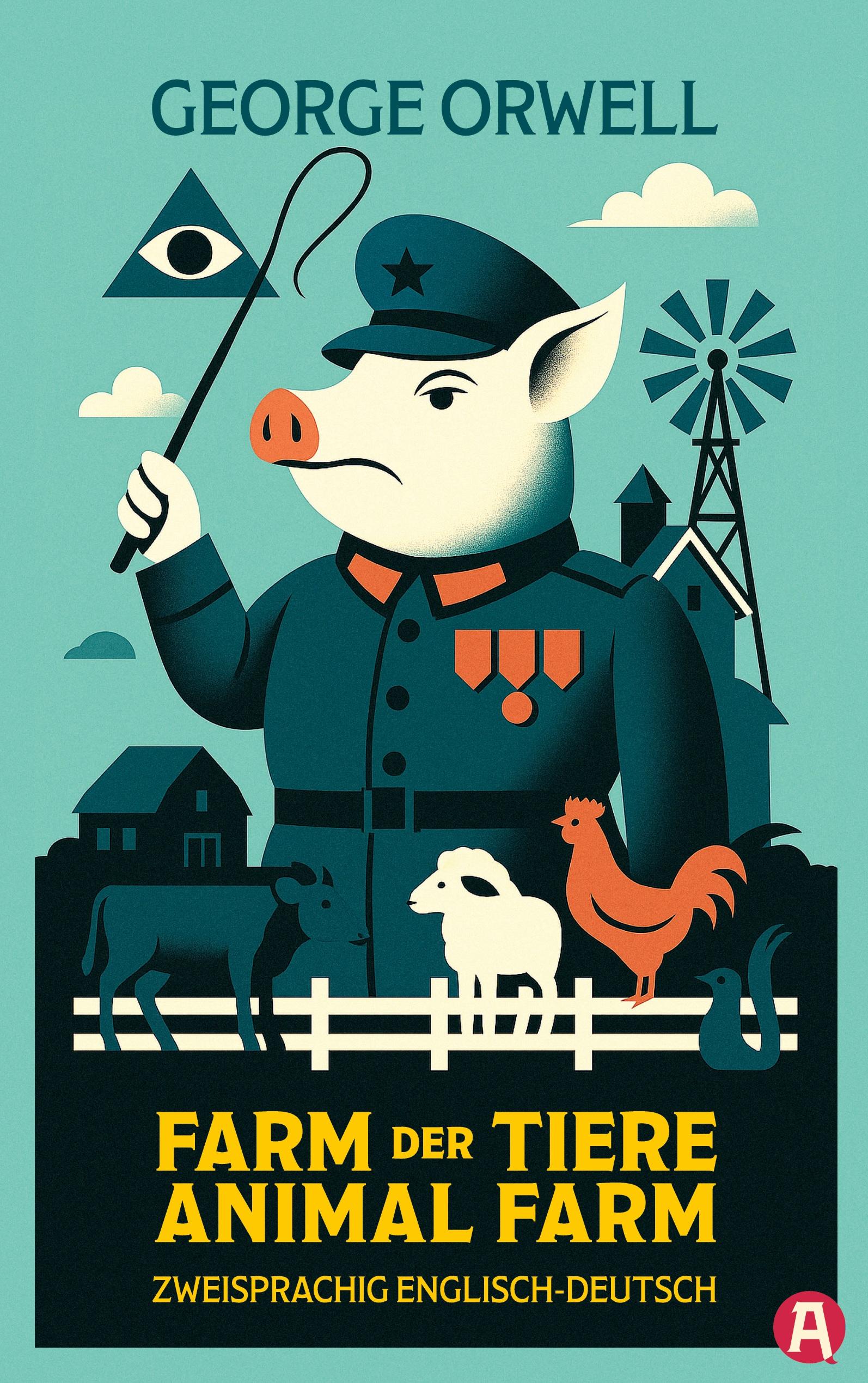 Vorderes Coverbild Farm der Tiere / Animal Farm. George Orwell. Zweisprachig Englisch-Deutsch